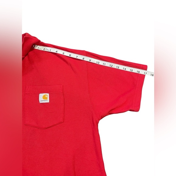 Carhartt Red Classic Collared Polo Short Sleeve Work Shirt Mens GUC - Picture 3 of 12